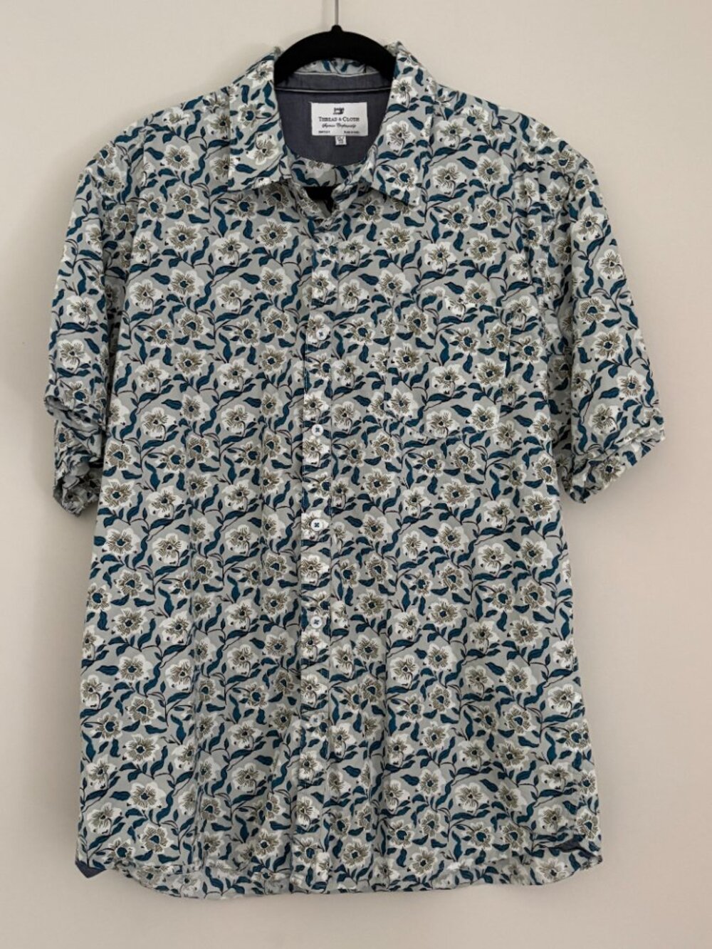 Thread & Cloth Floral Short Sleeve Shirt Resortwear Casual Goblincore Office XL